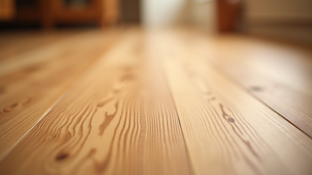 Gros plan sur la texture d'un parquet en chêne massif avec les veines du bois bien visibles